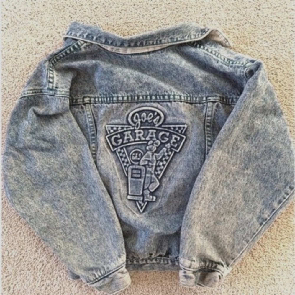 Vintage OshKosh Bgosh Kids Acid Wash Denim Jacket Joes Garage Made in USA Size 7